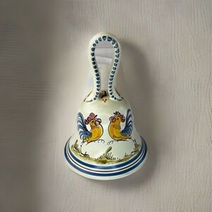 Ceramic Bell Hand Painted Signed Art Country Farm‎ Kitchen